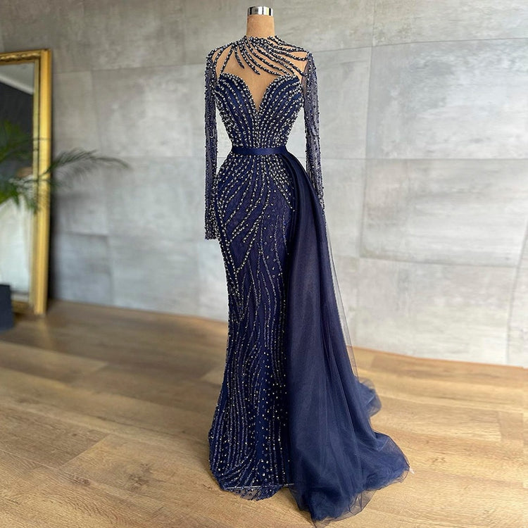 Vestido de Festa Queen Longo Azul Marinho - Modelo Especial