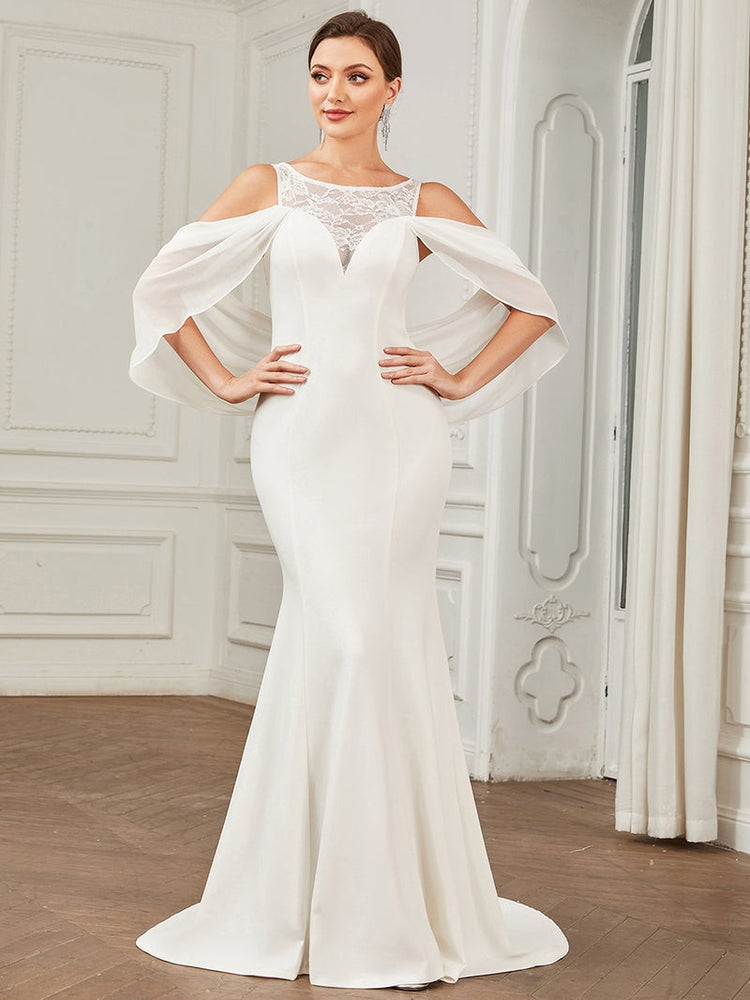 Vestido de Festa Longo O-neck Gala Branco