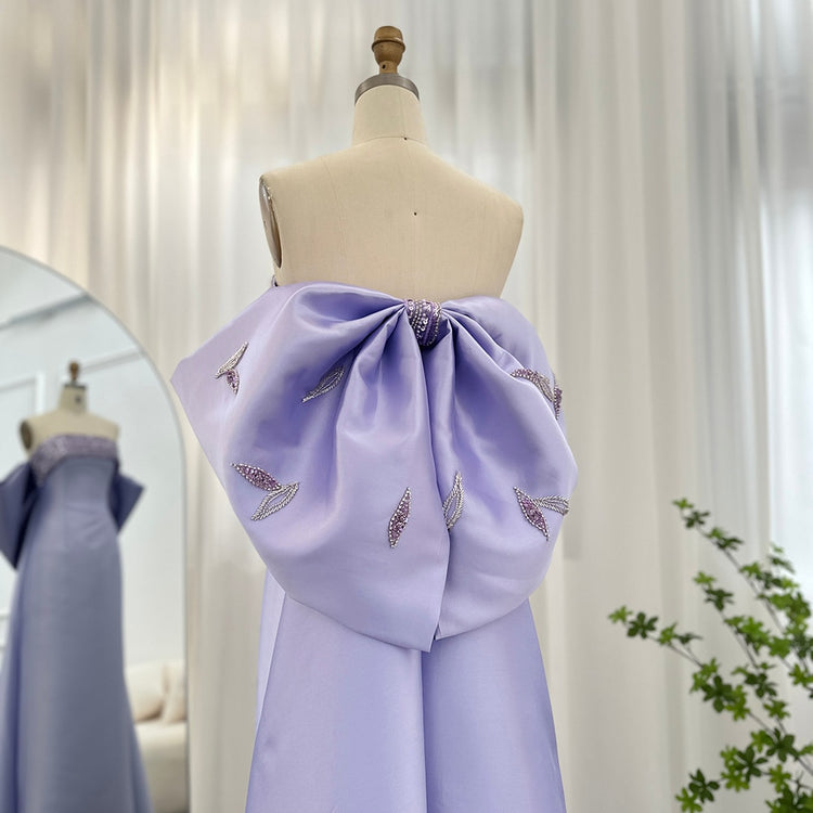 Vestido de Festa Longo Lavanda Primavera Luxuoso - Modelo Especial