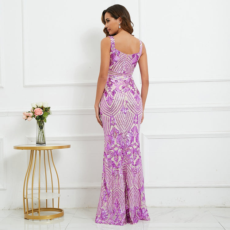 Vestido de Festa Sereia Elegante com Cintura Adornada