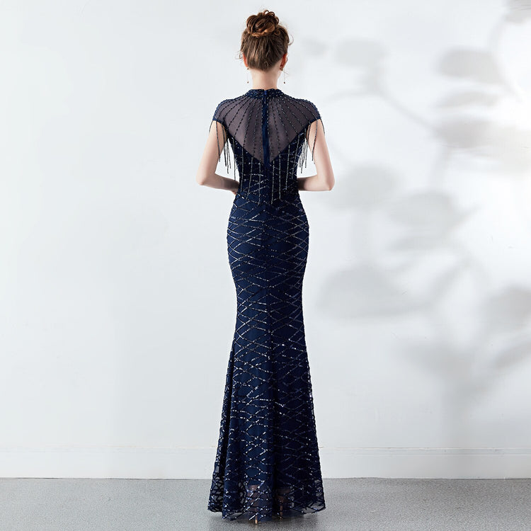 Vestido de Festa com Miçangas Vintage Luxo