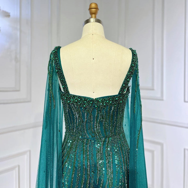 Vestido de Festa com Capa Longo Luxo Montserrat - Modelo Especial