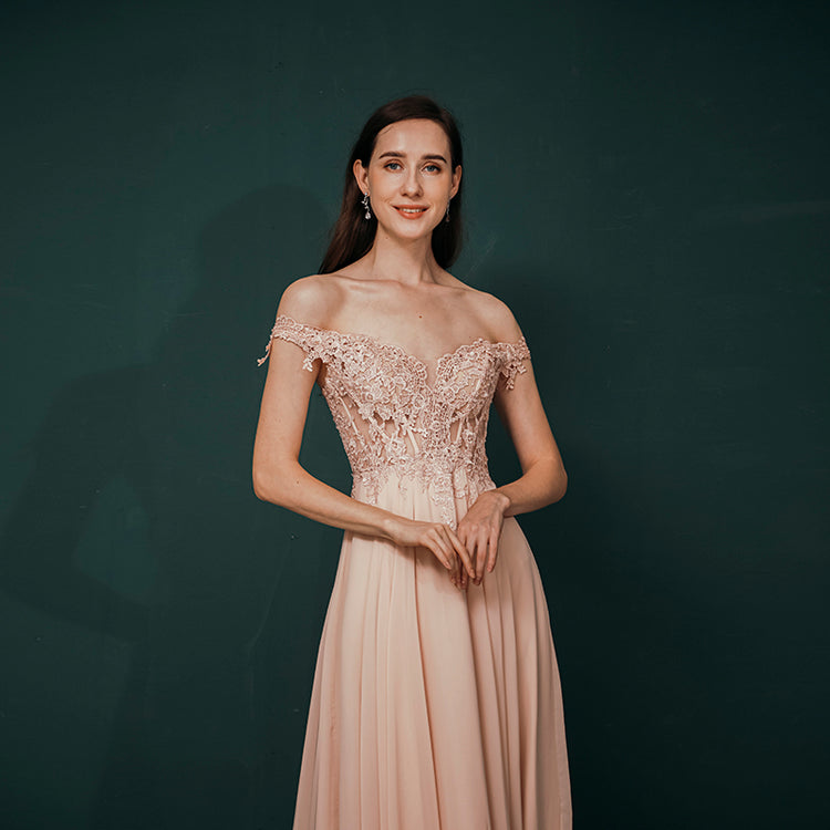 Vestido de Festa Longo Brilho Rosa Empoeirado