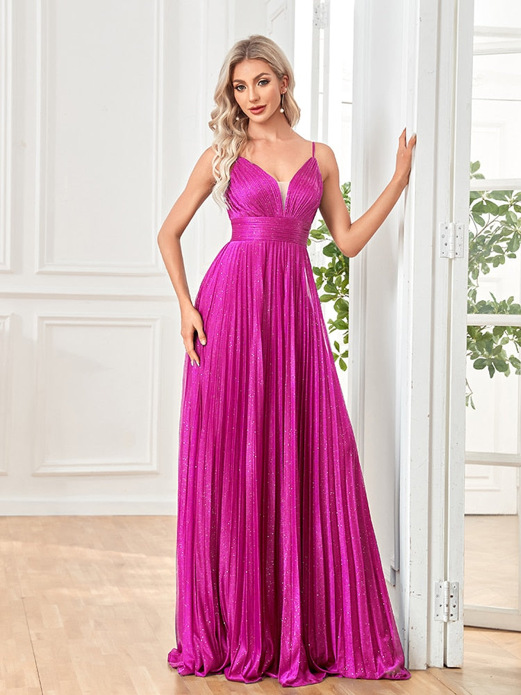 Vestido de Festa Longo Clássico Alça Espaguete