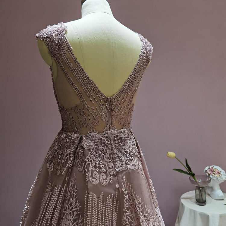 Vestido de Festa Longo com Cristais Florais Luxo - Modelo Especial