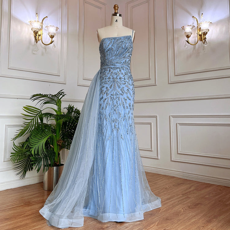 Vestido de Festa Sereia Luxuoso com Cauda em Tule - Modelo Especial