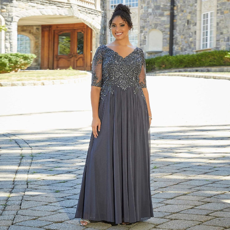 Vestido de Festa Longo com Apliques