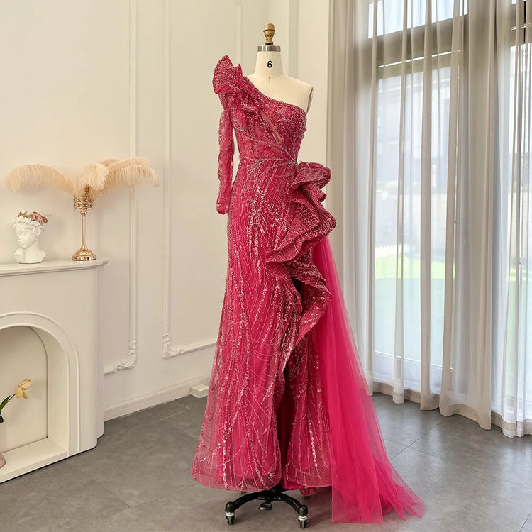 Vestido de Festa Longo Brilhante com Abertura Lateral - Modelo Especial
