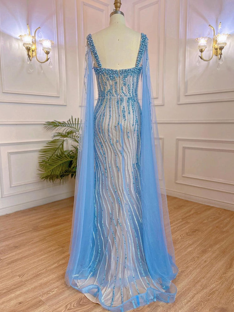 Vestido de Festa com Capa Longo Luxo Montserrat - Modelo Especial
