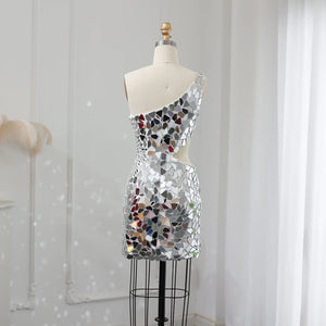 Vestido de Festa Midi Reluzente Prateado - Modelo Especial