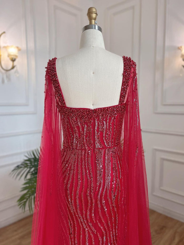 Vestido de Festa com Capa Longo Luxo Montserrat - Modelo Especial