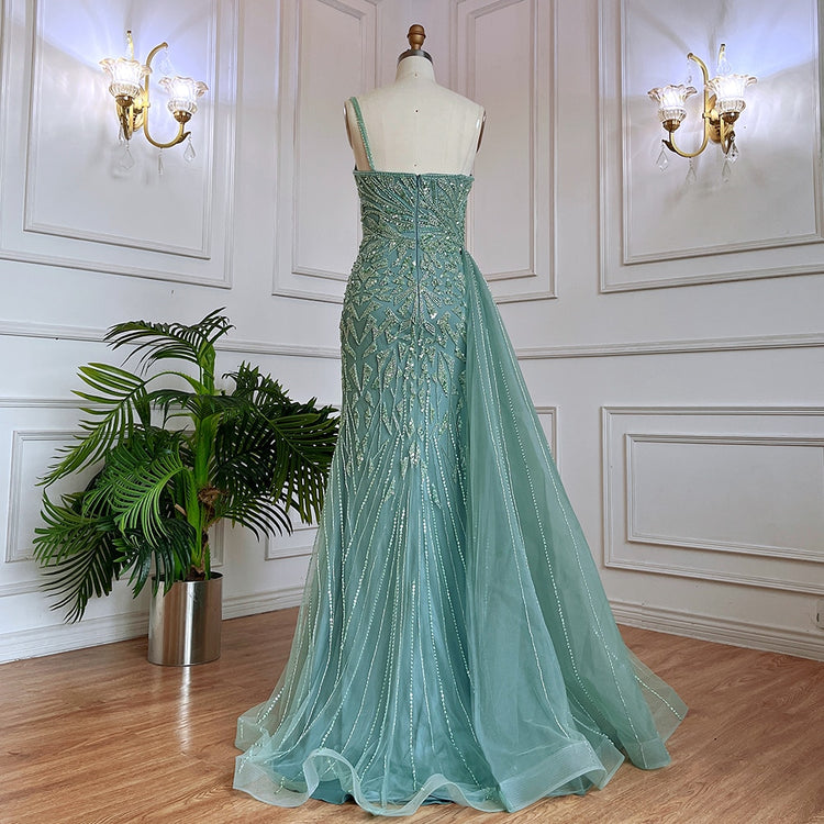 Vestido de Festa Sereia Luxuoso com Cauda em Tule - Modelo Especial