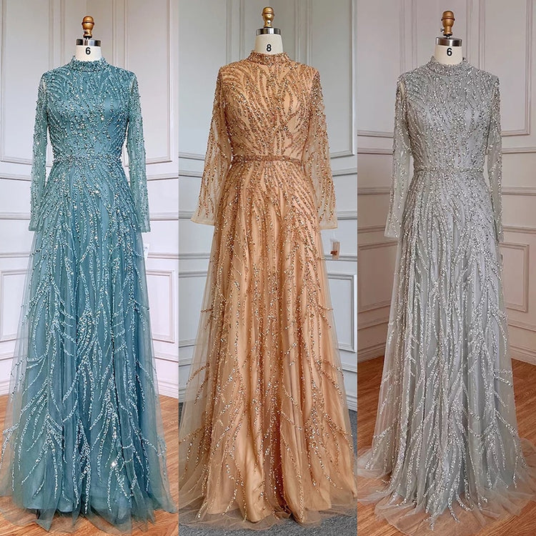 Vestido de Festa Luxo Clássico Todo Detalhado em Brilho - Modelo Especial