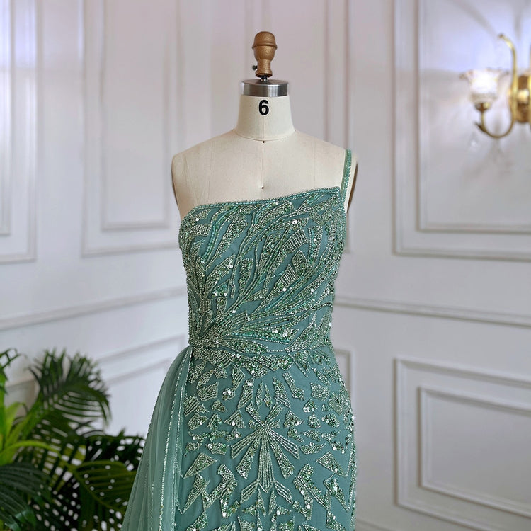 Vestido de Festa Sereia Luxuoso com Cauda em Tule - Modelo Especial