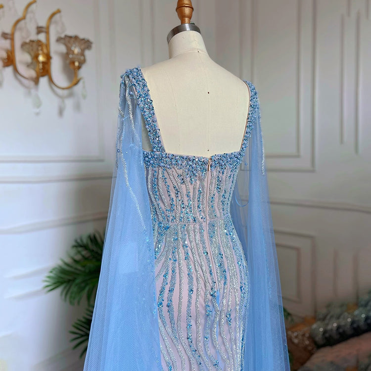 Vestido de Festa com Capa Longo Luxo Montserrat - Modelo Especial