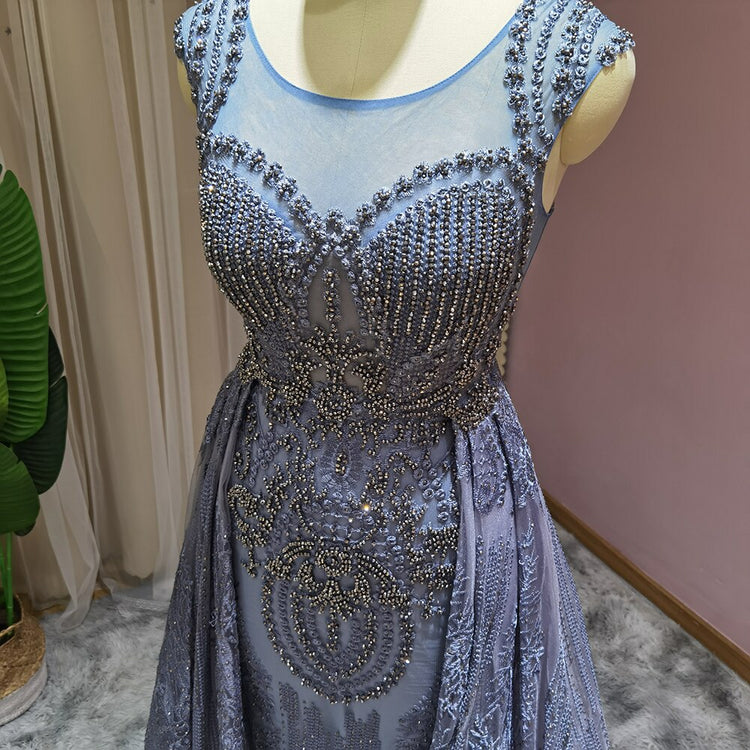Vestido de Festa Longo com Cristais Florais Luxo - Modelo Especial