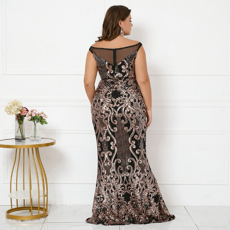 Vestido Plus Size Vintage Brilho Preto