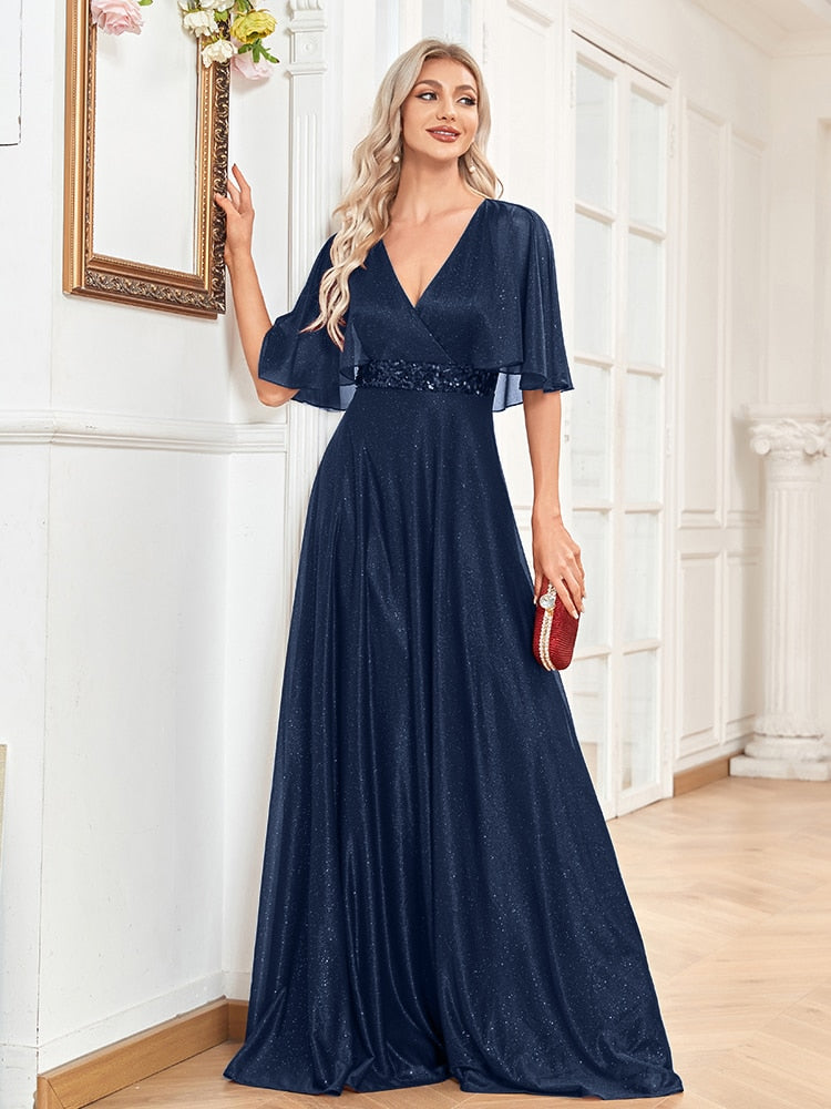 Vestido de Festa Longo com Tecido Brilho