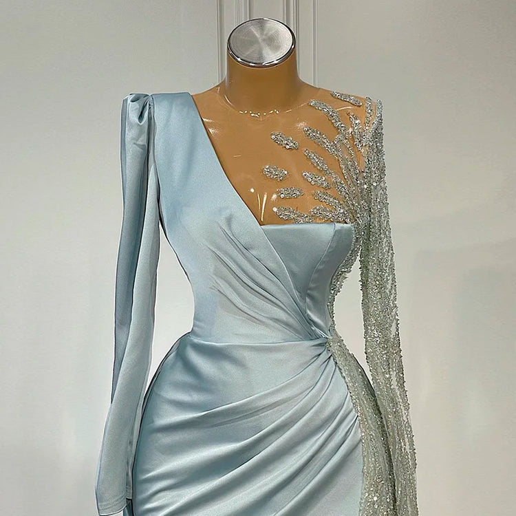 Vestido de Festa Longo Cristal Charmoso Azul - Modelo Especial