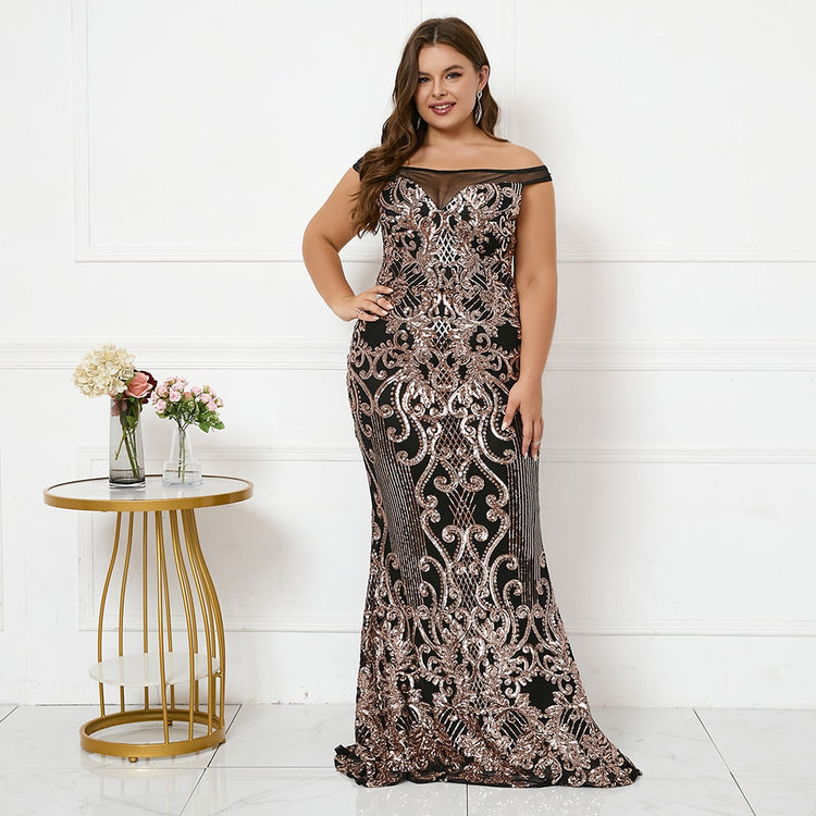 Vestido Plus Size Vintage Brilho Preto