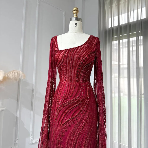 Vestido de Festa Marsala Sereia Luxo - Modelo Especial