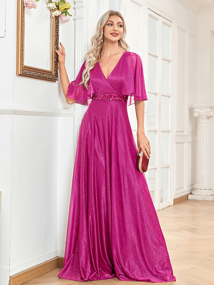Vestido de Festa Longo com Tecido Brilho