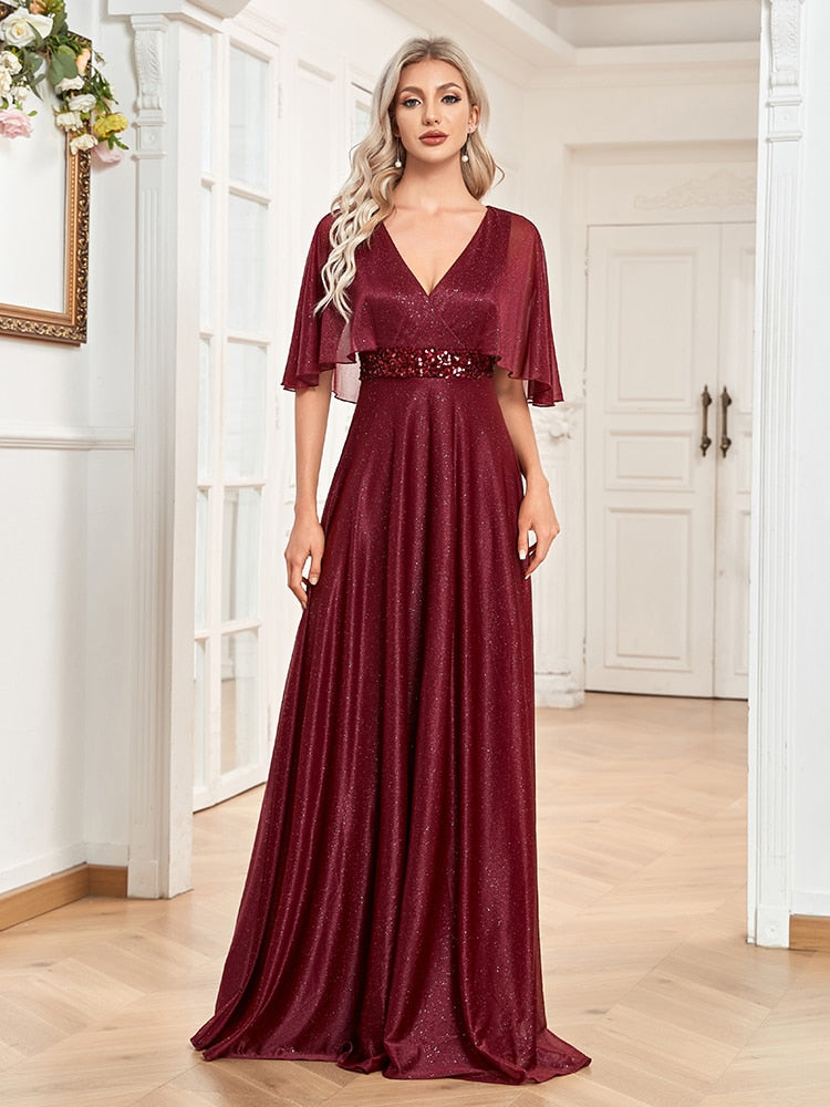 Vestido de Festa Longo com Tecido Brilho