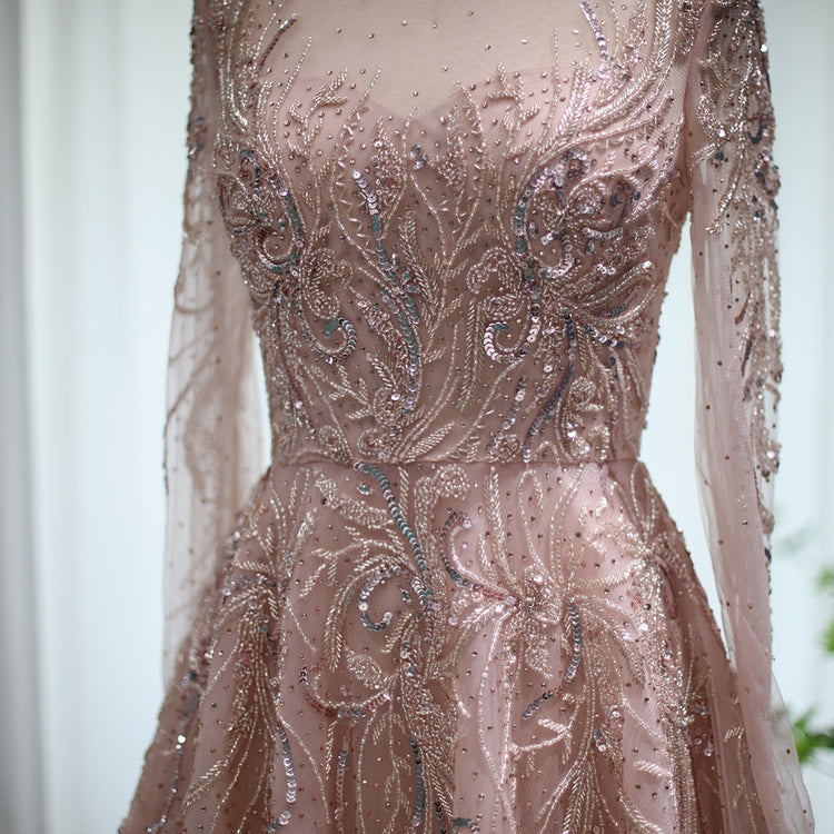 Vestido de Festa Luxo Clássico com Cristais em Padrão Ice - Modelo Especial