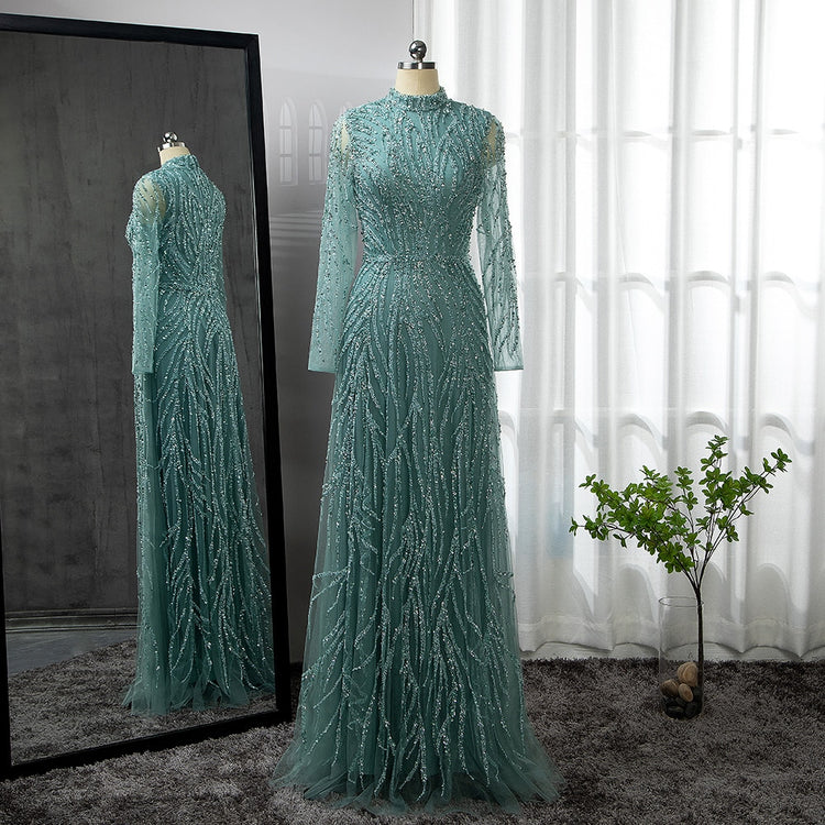 Vestido de Festa Luxo Clássico Todo Detalhado em Brilho - Modelo Especial