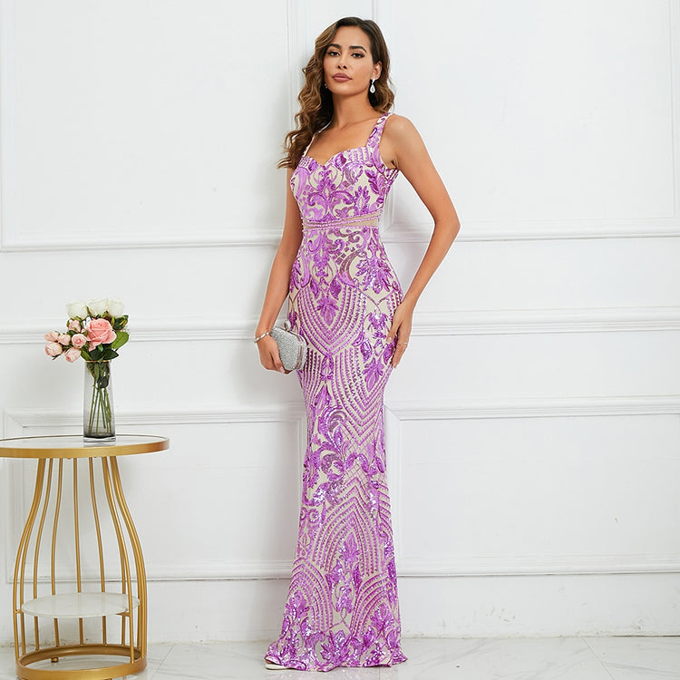 Vestido de Festa Sereia Elegante com Cintura Adornada