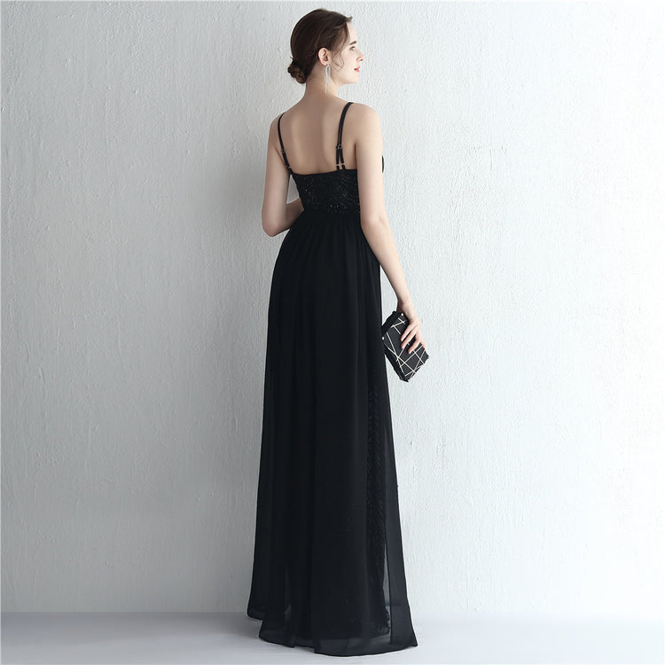 Vestido de Festa Luxo Sereia com Capa Preto