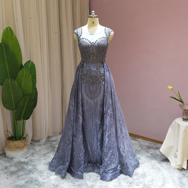 Vestido de Festa Longo com Cristais Florais Luxo - Modelo Especial
