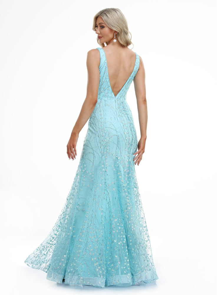 Vestido de Festa Longo Sereia com Brilho Detalhado (Pronta Entrega)