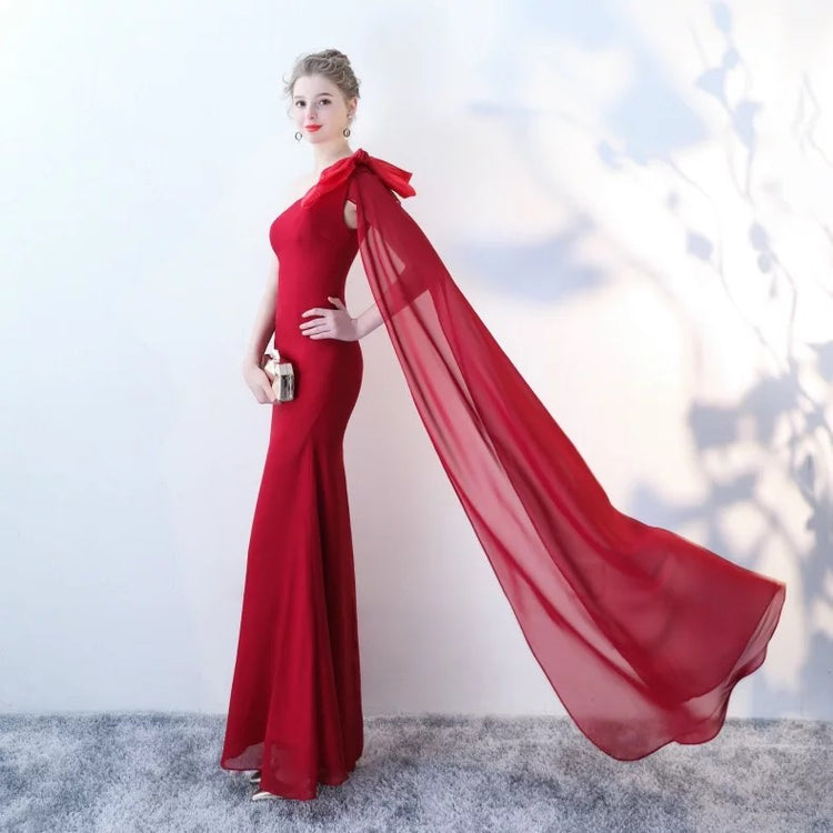 Vestido de Festa Longo Sereia com Manta Longa