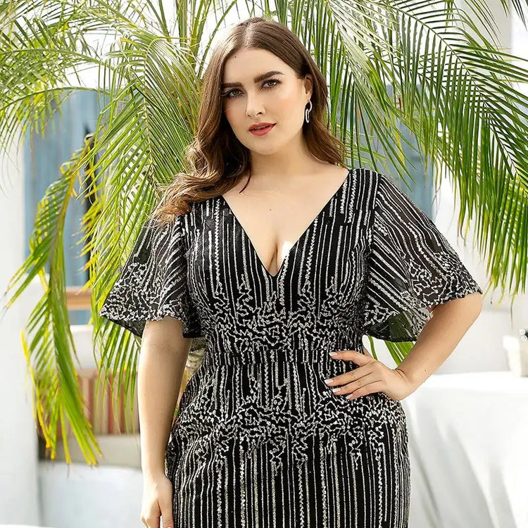 Vestido de Festa Longo com Detalhes Brilhantes (Pronta Entrega)