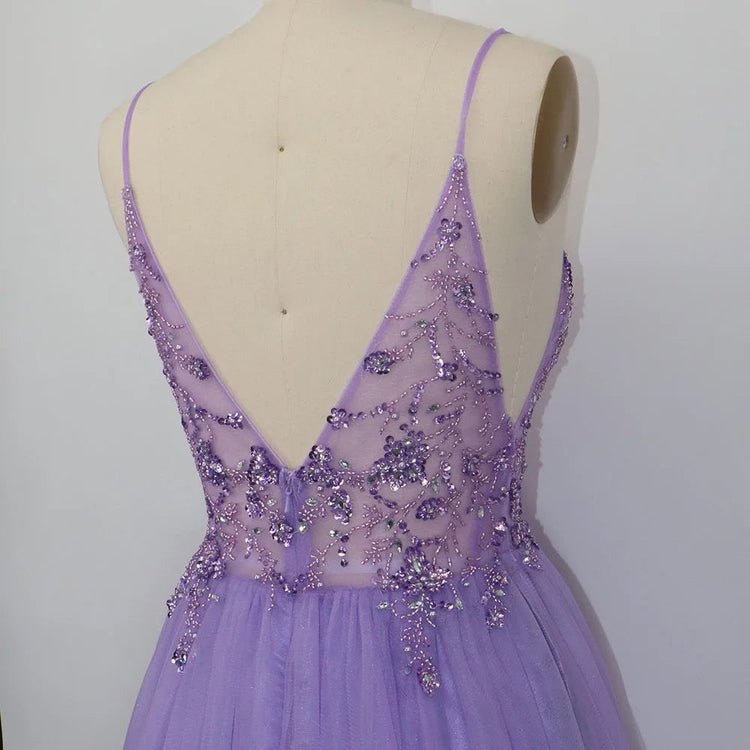 Vestido de Festa Luxo com Decoração em Cristais Florais (Pronta Entrega)