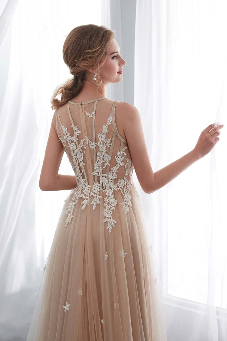Vestido de Festa de Longo Brilho com Saia em Renda (Pronta Entrega)