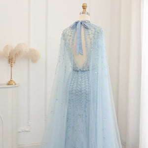 Vestido de Festa Maxi Luxo em Tecido Fluído Cravejado em Cristais - Modelo Especial