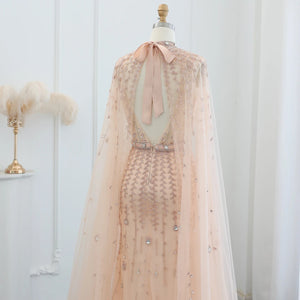 Vestido de Festa Maxi Luxo em Tecido Fluído Cravejado em Cristais - Modelo Especial