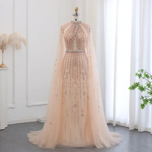 Vestido de Festa Maxi Luxo em Tecido Fluído Cravejado em Cristais - Modelo Especial