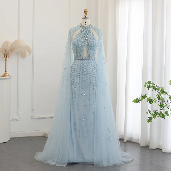 Vestido de Festa Maxi Luxo em Tecido Fluído Cravejado em Cristais - Modelo Especial