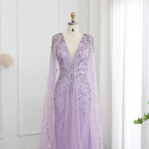 Vestido de Festa Maxi Luxo Adornado em Cristais com Capa Detalhada