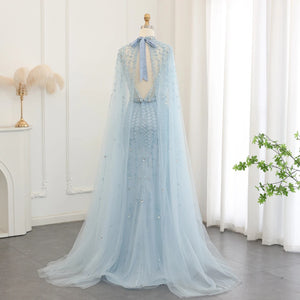Vestido de Festa Maxi Luxo em Tecido Fluído Cravejado em Cristais - Modelo Especial
