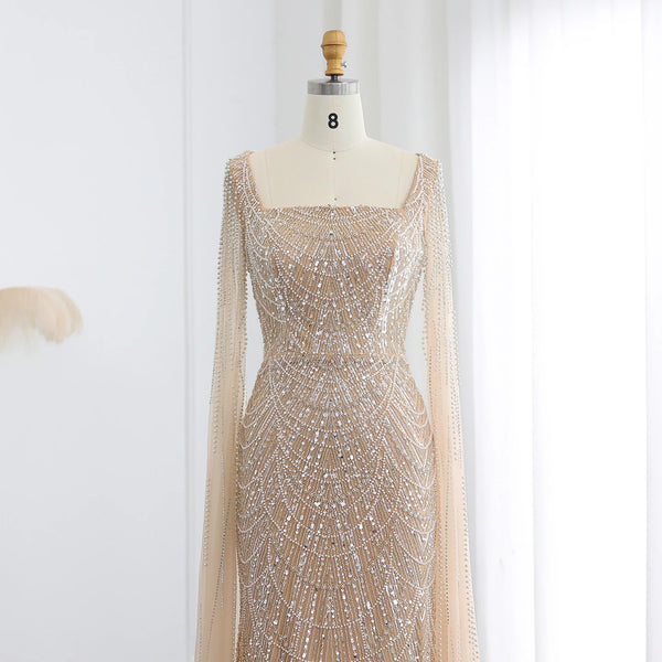 Vestido de Festa Clássico Luxuoso Banhado em Pérolas