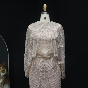 Vestido de Festa Luxo em Duas Peças Cravejadas em Cristais