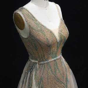 Vestido de Festa Longo Ocean em Cristais