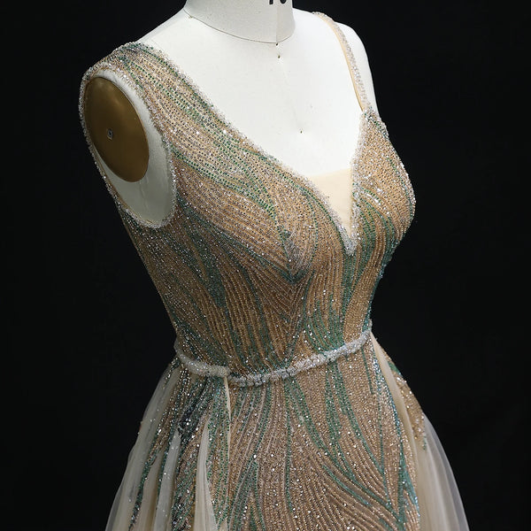 Vestido de Festa Longo Ocean em Cristais