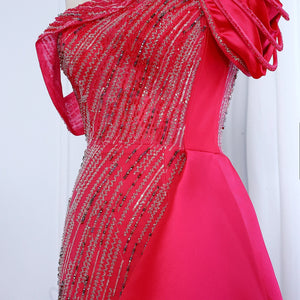 Vestido de Festa Longo Elegante em Riscas