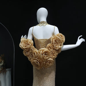 Vestido de Festa Dourado Charmoso Windsor