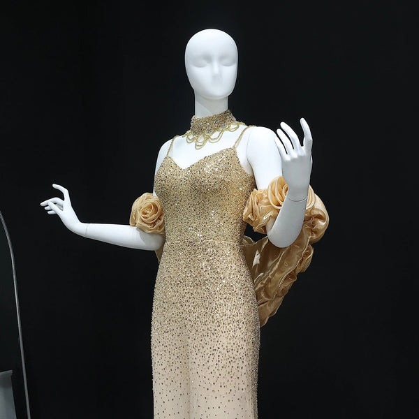 Vestido de Festa Dourado Charmoso Windsor